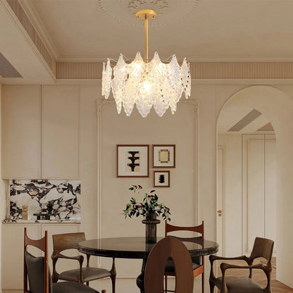 Tiered Carved Modern Crystal Chandelier