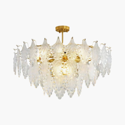 Tiered Carved Modern Crystal Chandelier