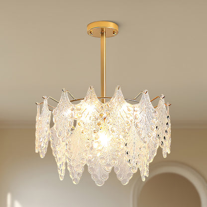 Tiered Carved Modern Crystal Chandelier