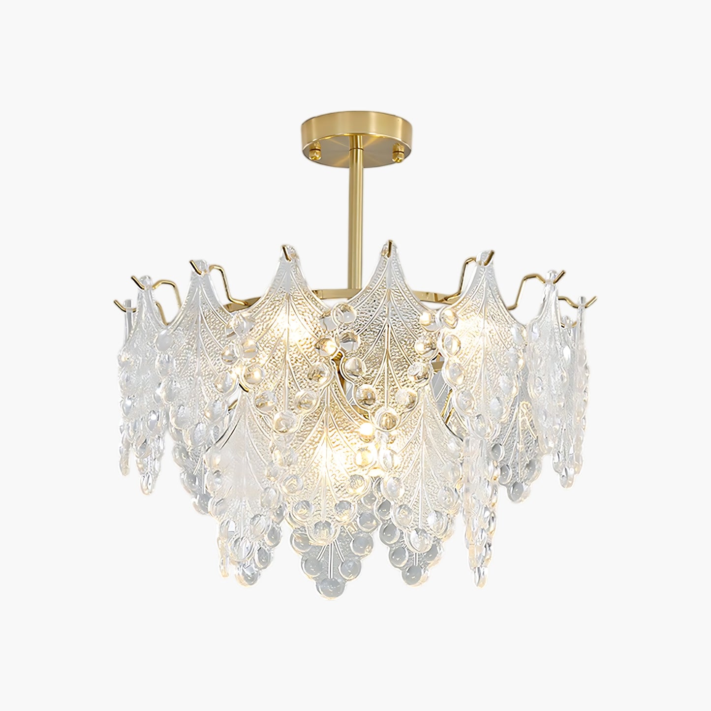 Tiered Carved Modern Crystal Chandelier