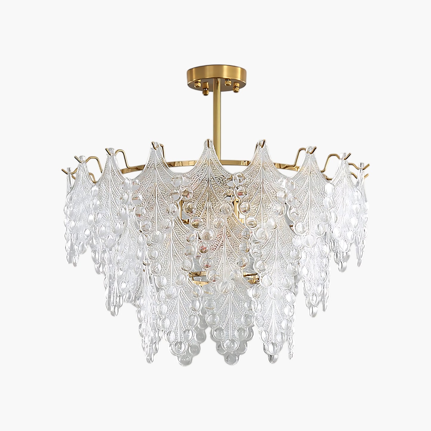 Tiered Carved Modern Crystal Chandelier