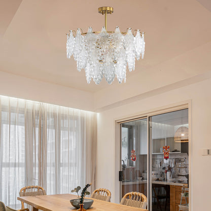 Tiered Carved Modern Crystal Chandelier