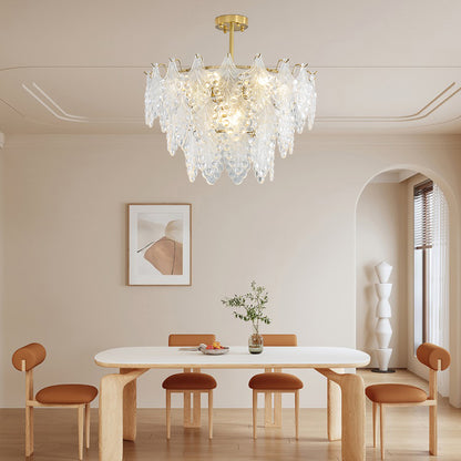 Tiered Carved Modern Crystal Chandelier