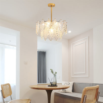 Tiered Carved Modern Crystal Chandelier