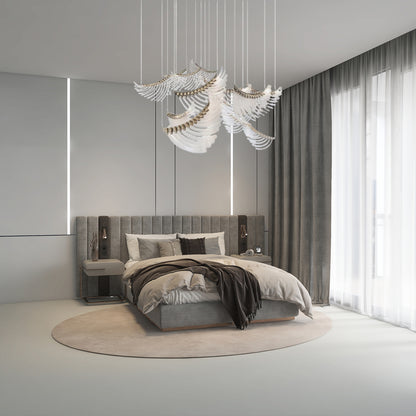 Tiered Palmette Contemporary Crystal Chandelier