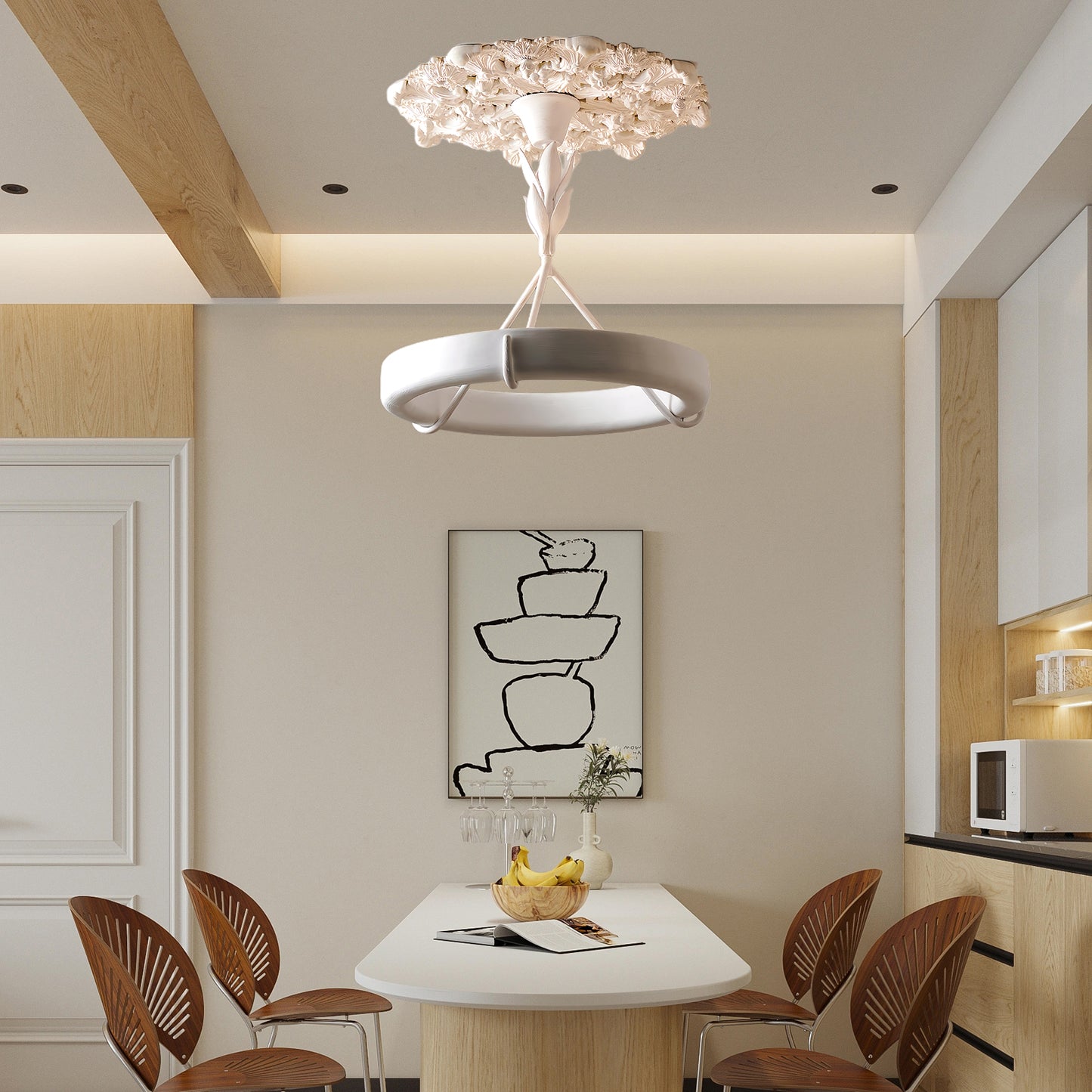 Tinsley Plaster Minimalist Metal Chandelier