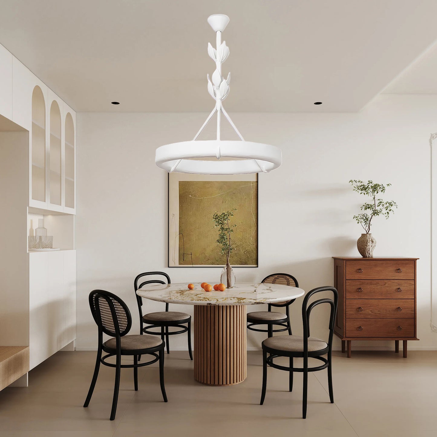 Tinsley Plaster Minimalist Metal Chandelier