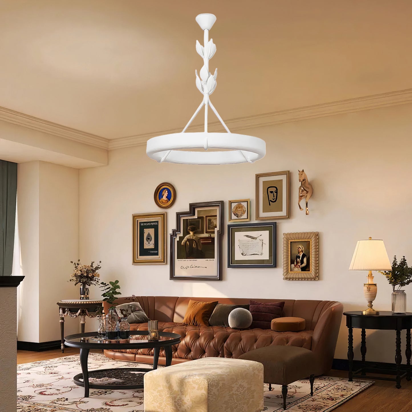 Tinsley Plaster Minimalist Metal Chandelier