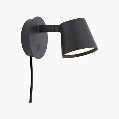 Tip Plug-In Minimalist Aluminum Wall Lamp