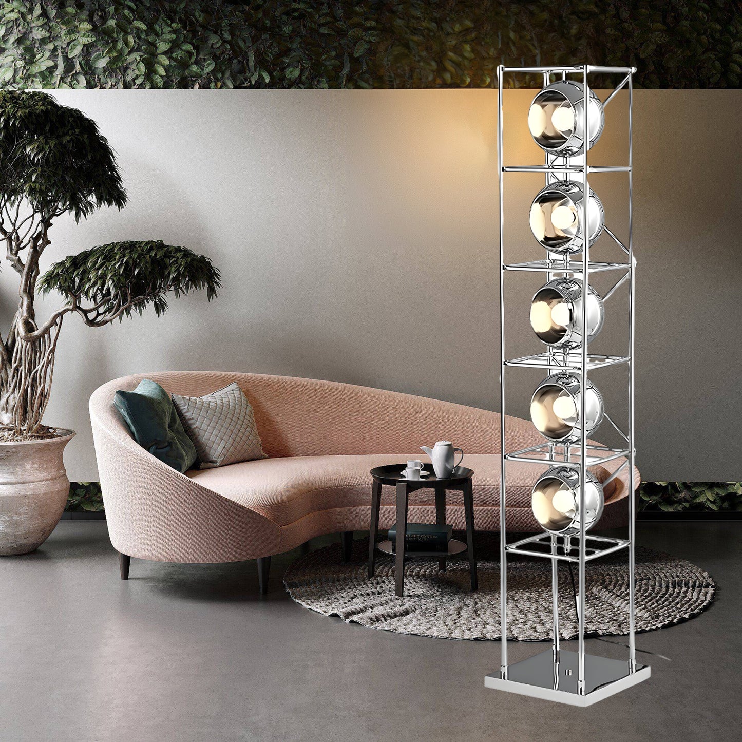 Tower of Spheres Modern Crystal Floor Lamp