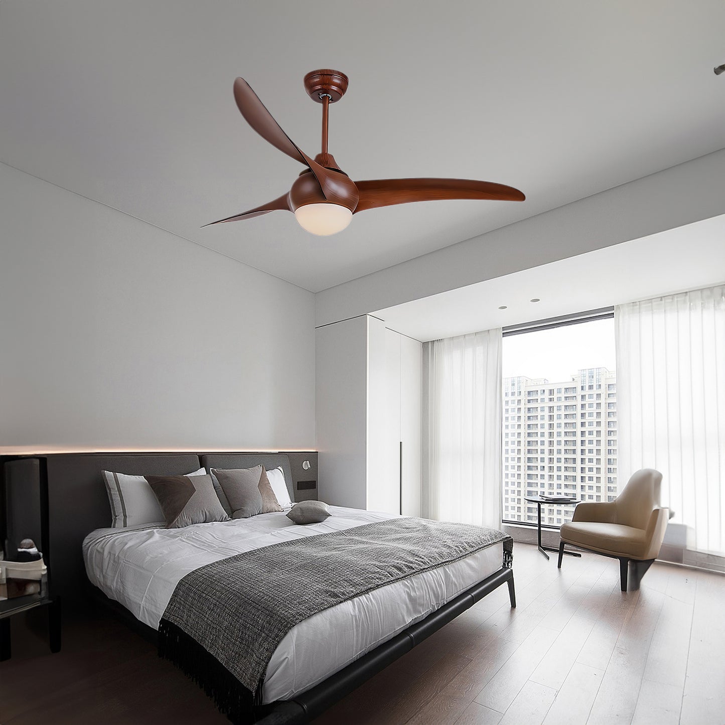 Traditional Contemporary Wood Ceiling Fan Light