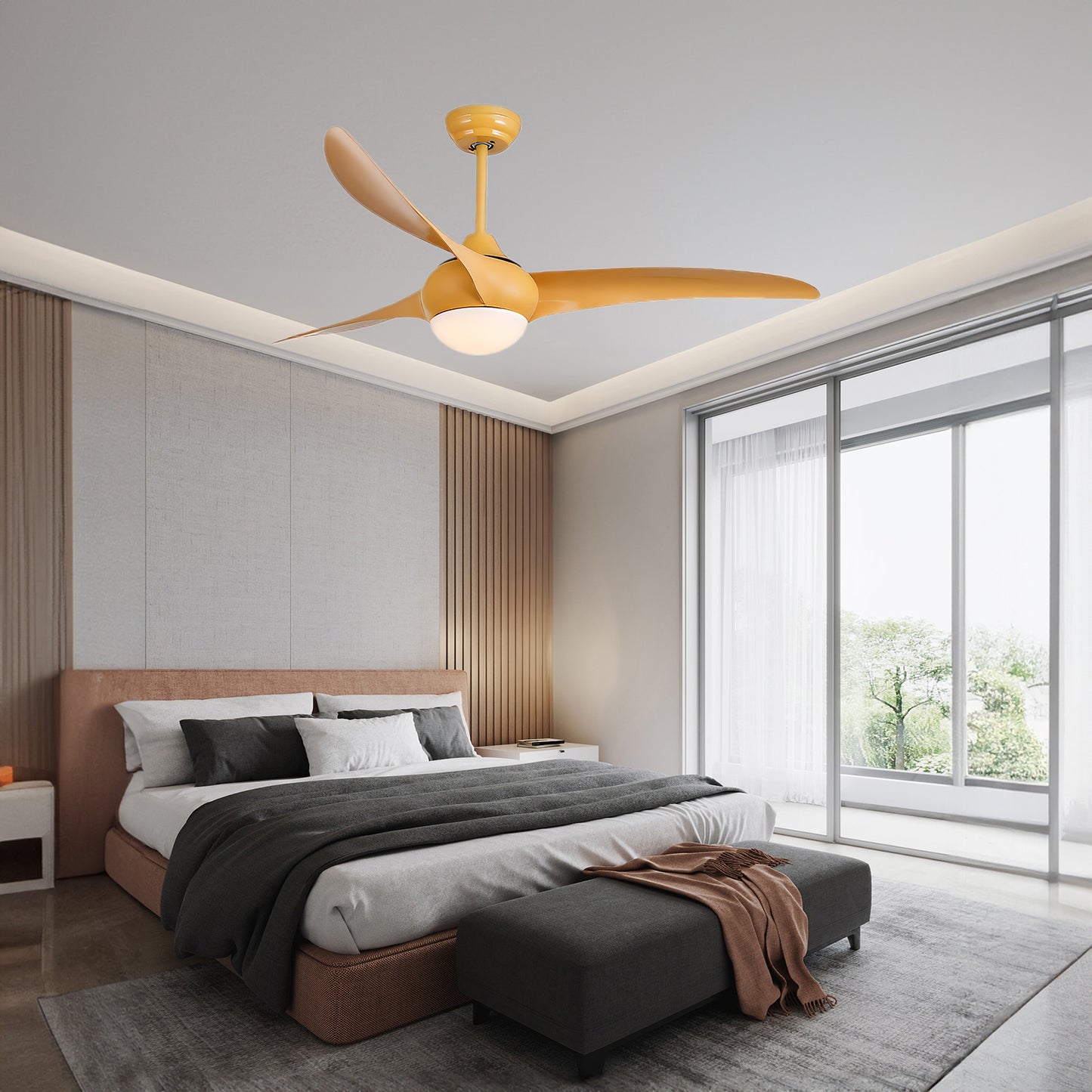 Traditional Contemporary Wood Ceiling Fan Light