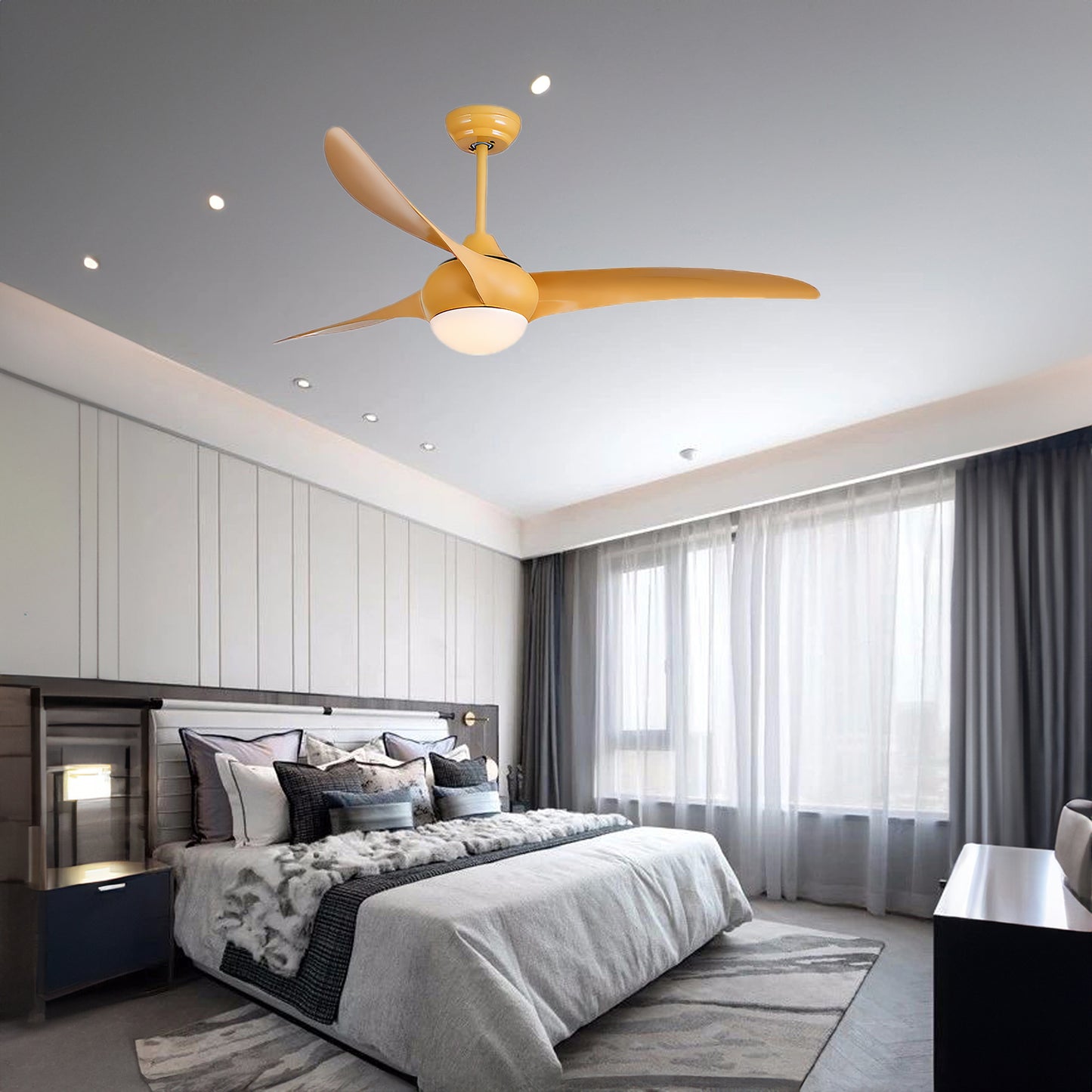 Traditional Contemporary Wood Ceiling Fan Light