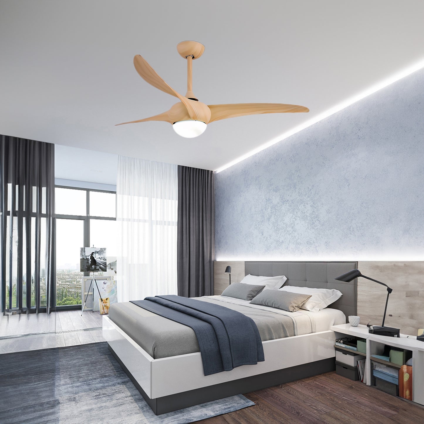 Traditional Contemporary Wood Ceiling Fan Light