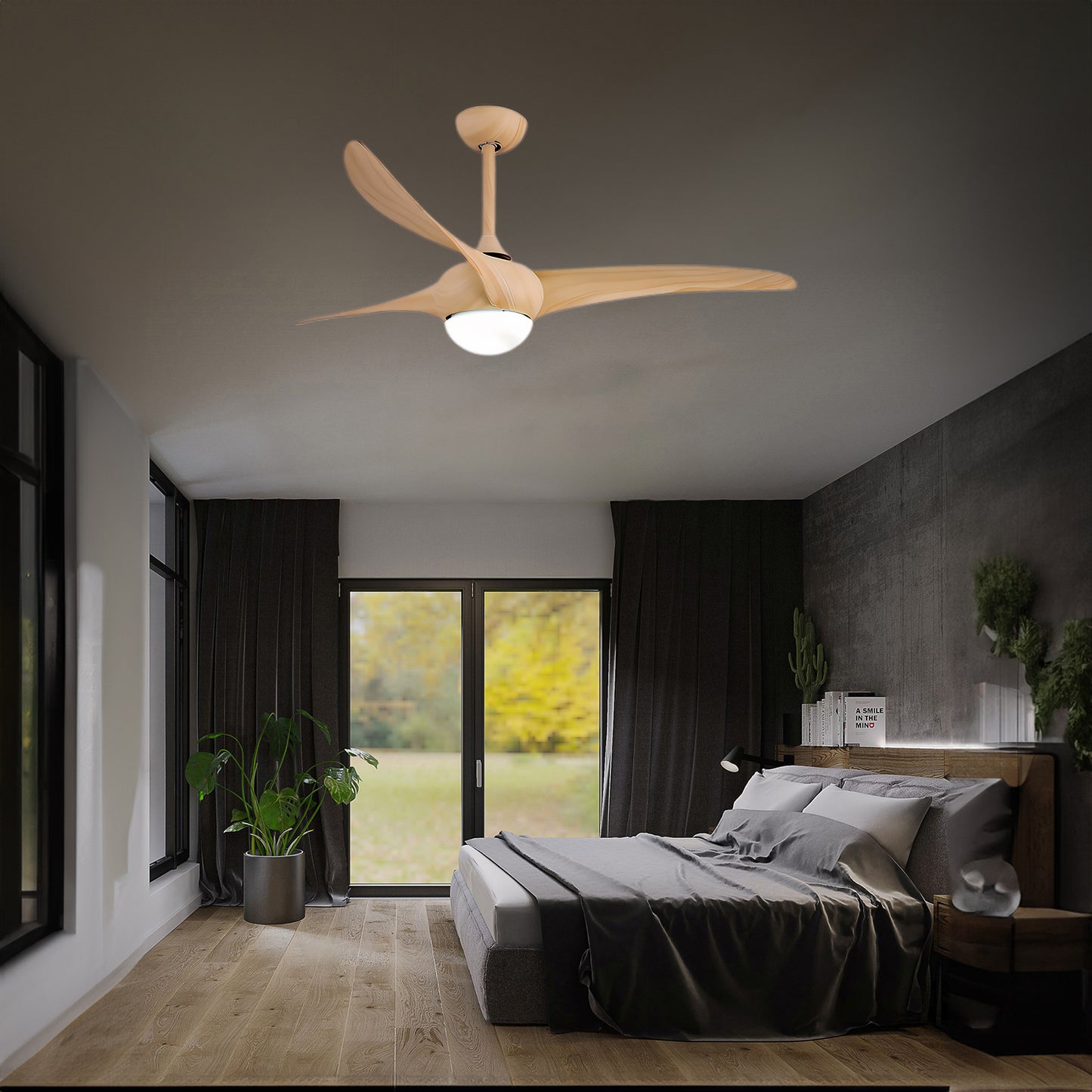 Traditional Contemporary Wood Ceiling Fan Light