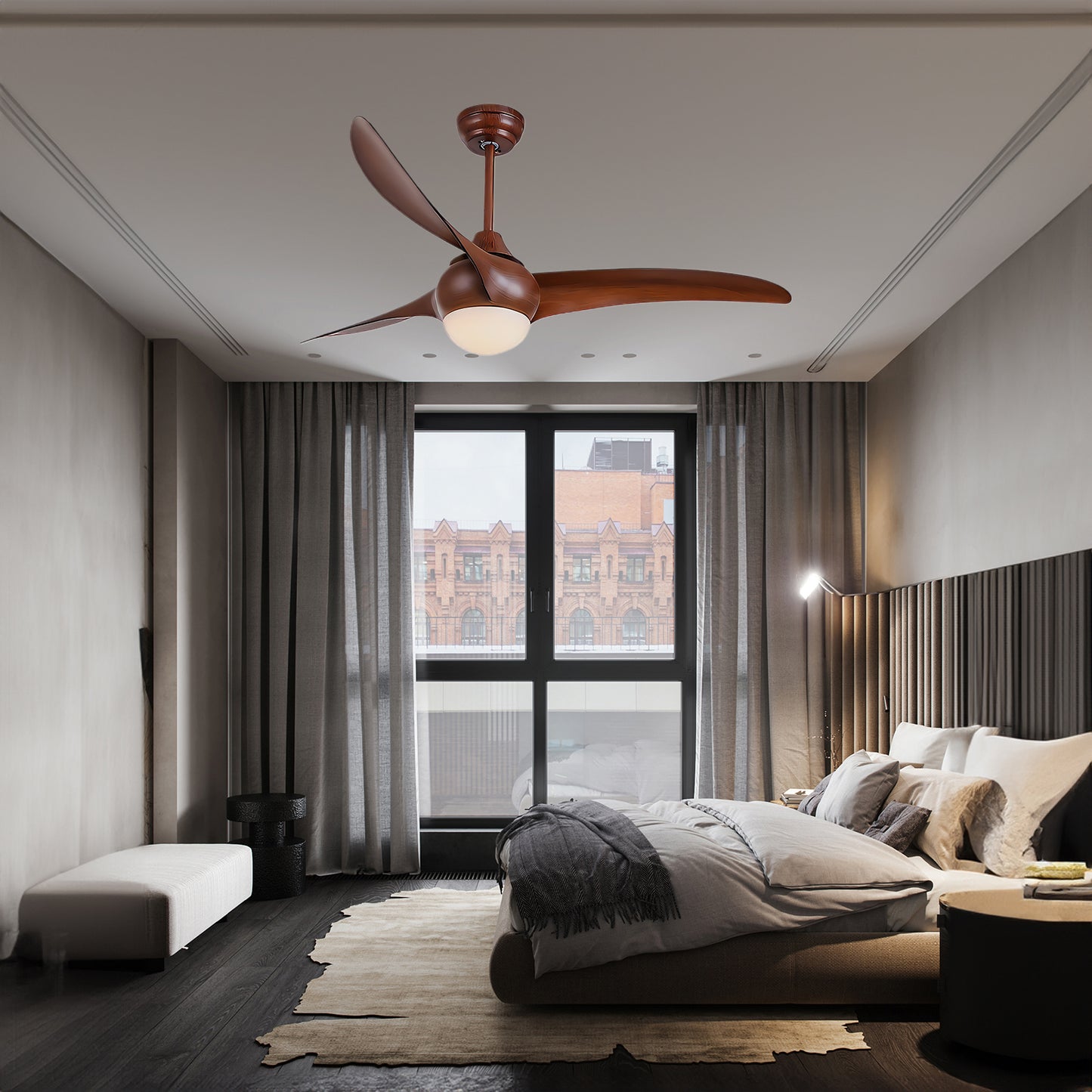 Traditional Contemporary Wood Ceiling Fan Light