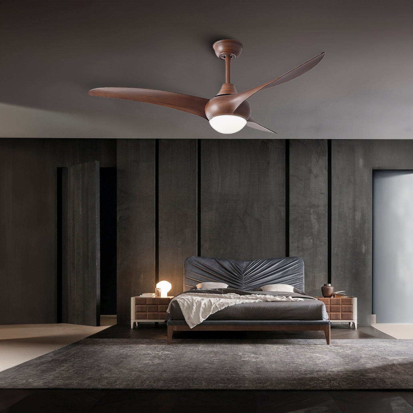 Traditional Contemporary Wood Ceiling Fan Light