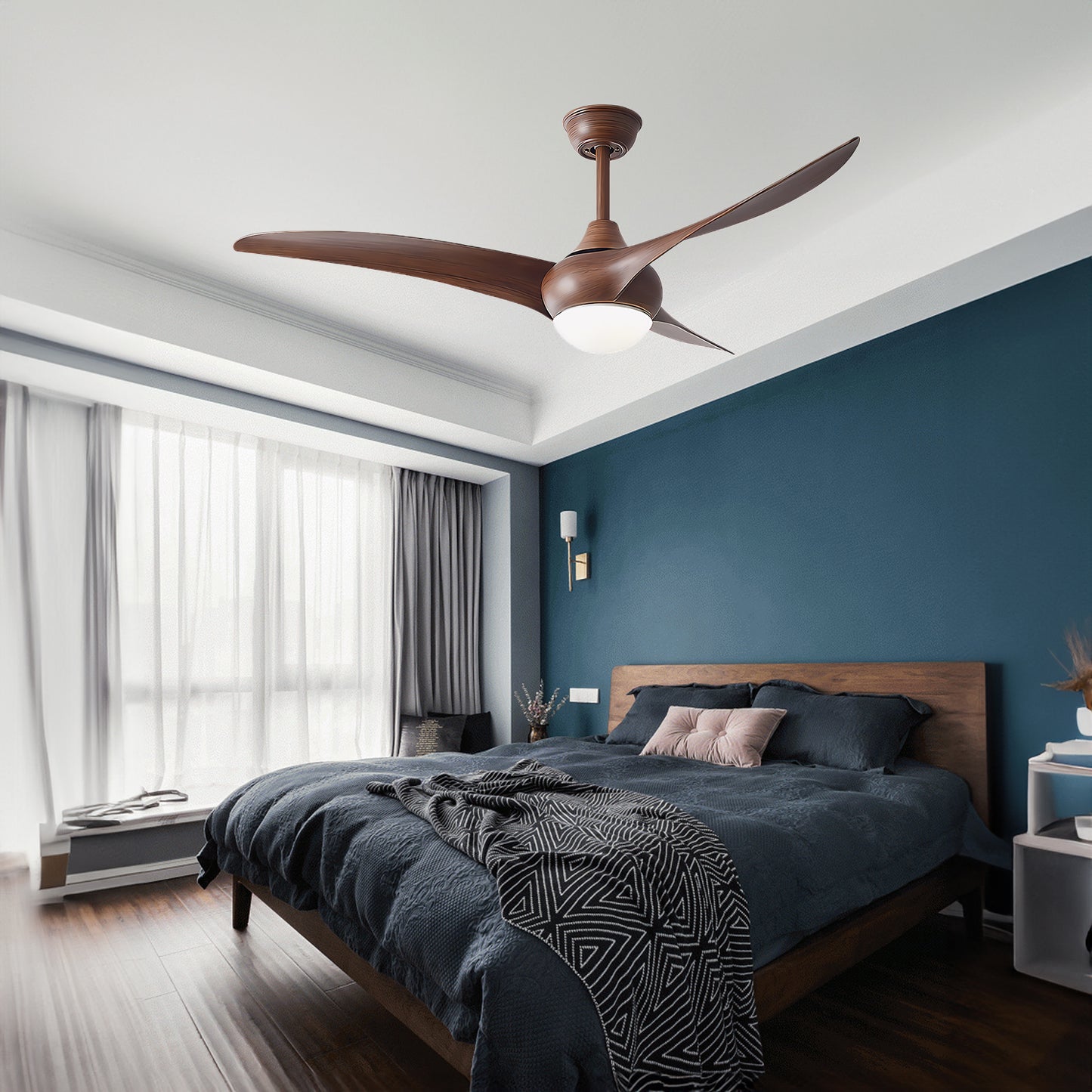 Traditional Contemporary Wood Ceiling Fan Light