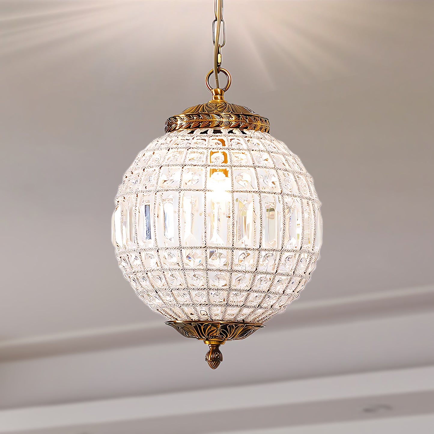 Gold Globe Traditional Metal Chandelier