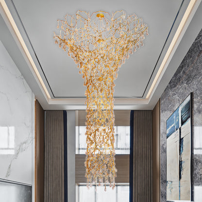 Tree Branch Staircase Luxury Brass Chandelier