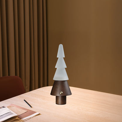 Tree Built-in Battery Art Deco Wood Table Lamp