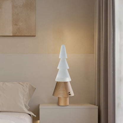 Tree Built-in Battery Art Deco Wood Table Lamp