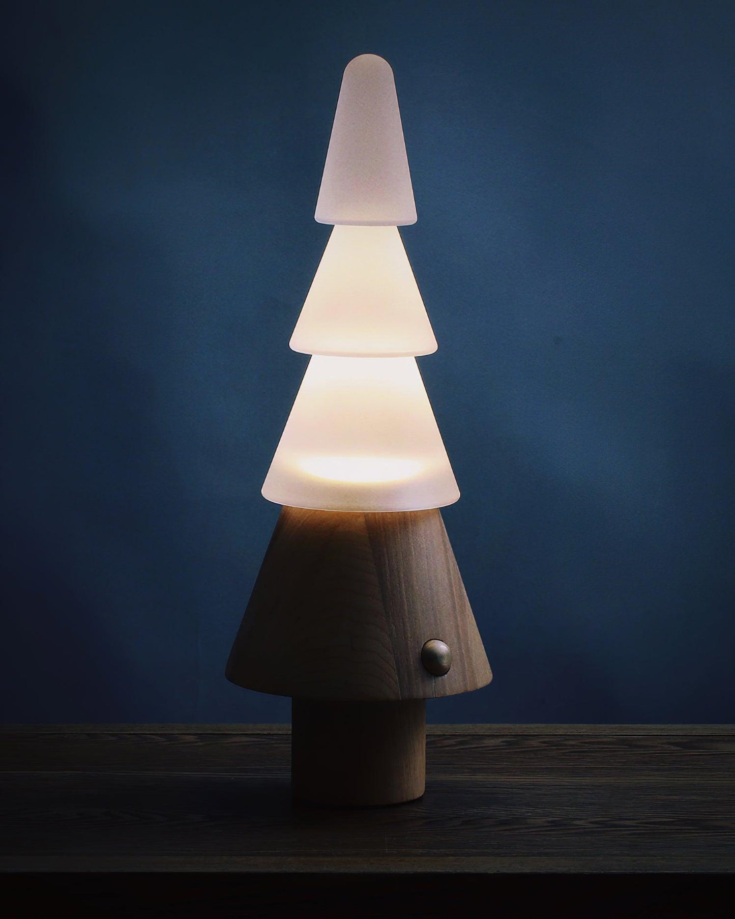 Tree Built-in Battery Art Deco Wood Table Lamp