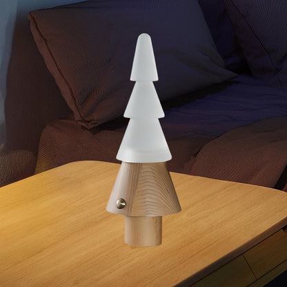 Tree Built-in Battery Art Deco Wood Table Lamp