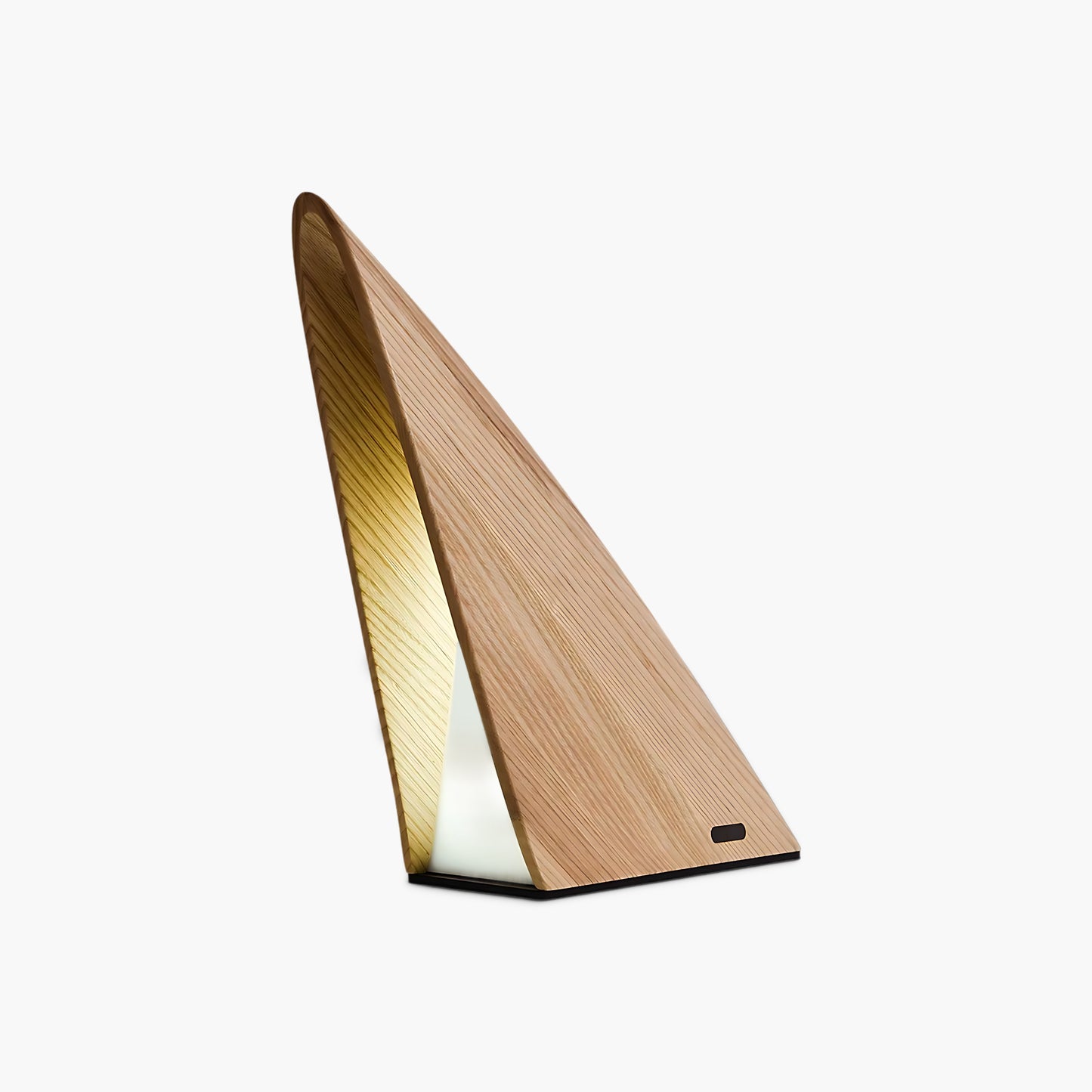 Triangular Built-in Battery Art Deco Wood Table Lamp