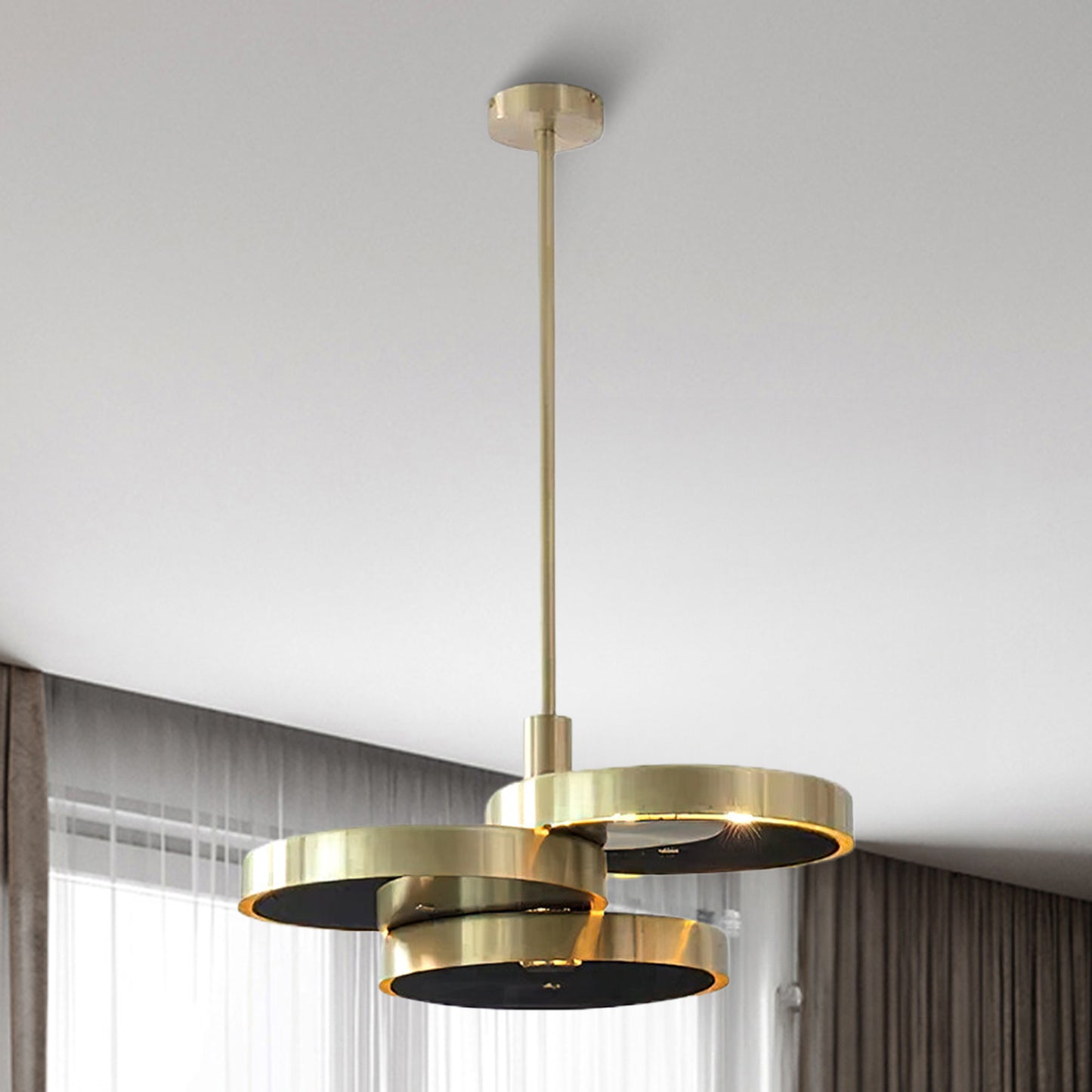 Triarc Art Deco Brass Pendant Light