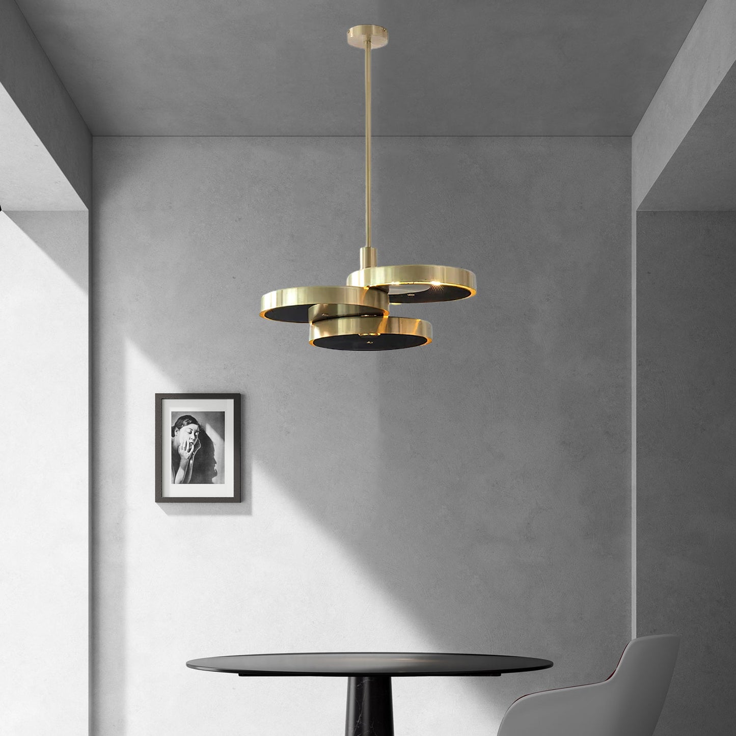 Triarc Art Deco Brass Pendant Light