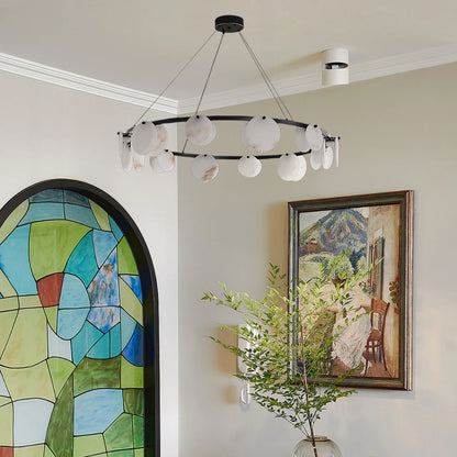 Trinidad Alabaster Classic Brass Chandelier