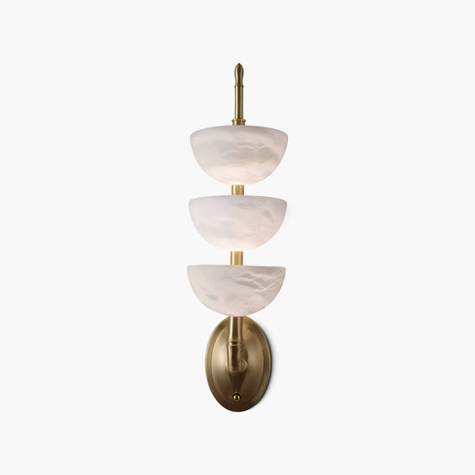 Triple Alabaster Luxury Metal Wall Sconce