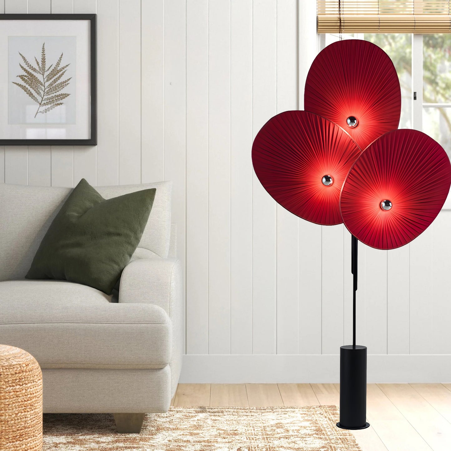 Triple Floral Modern Material Floor Lamp