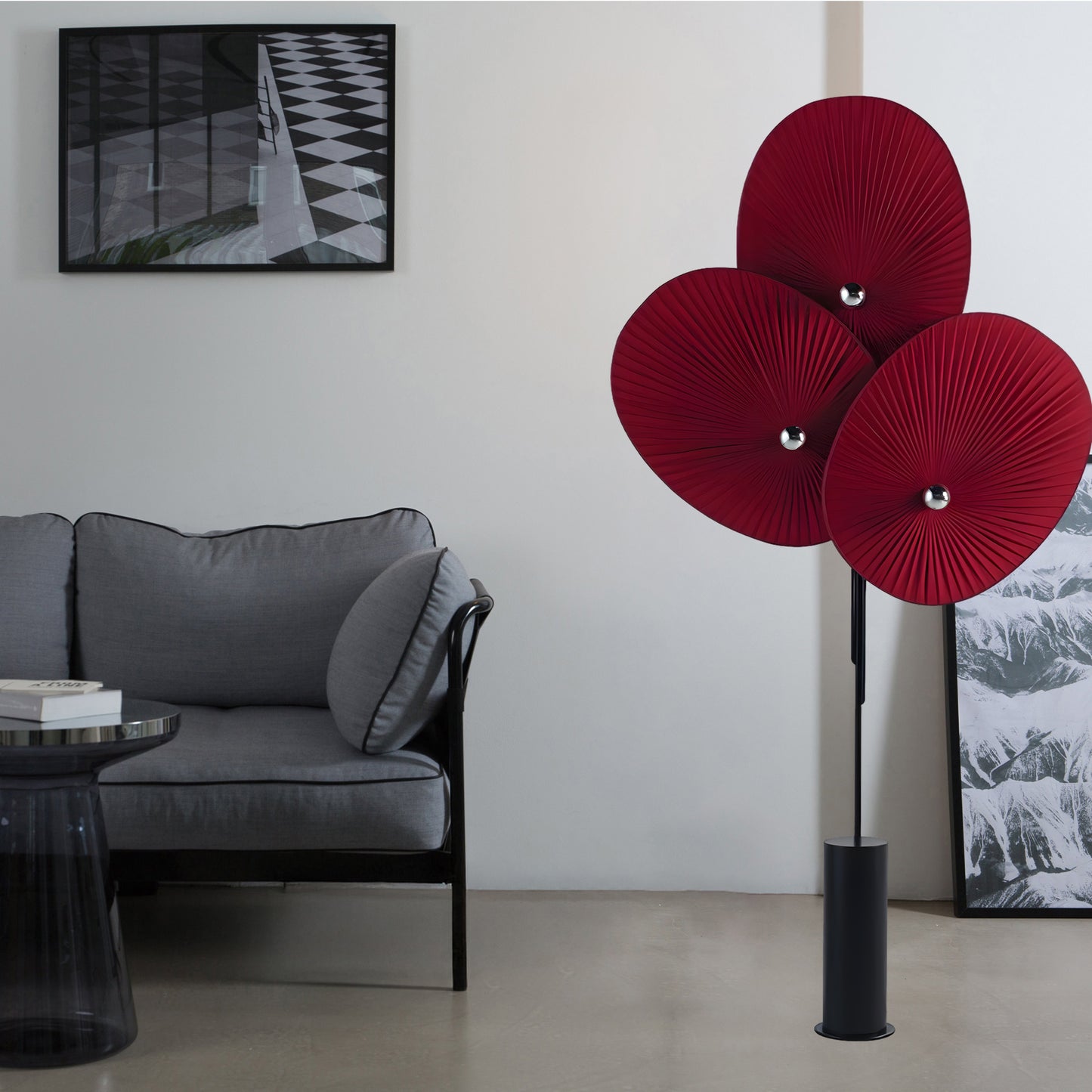 Triple Floral Modern Material Floor Lamp