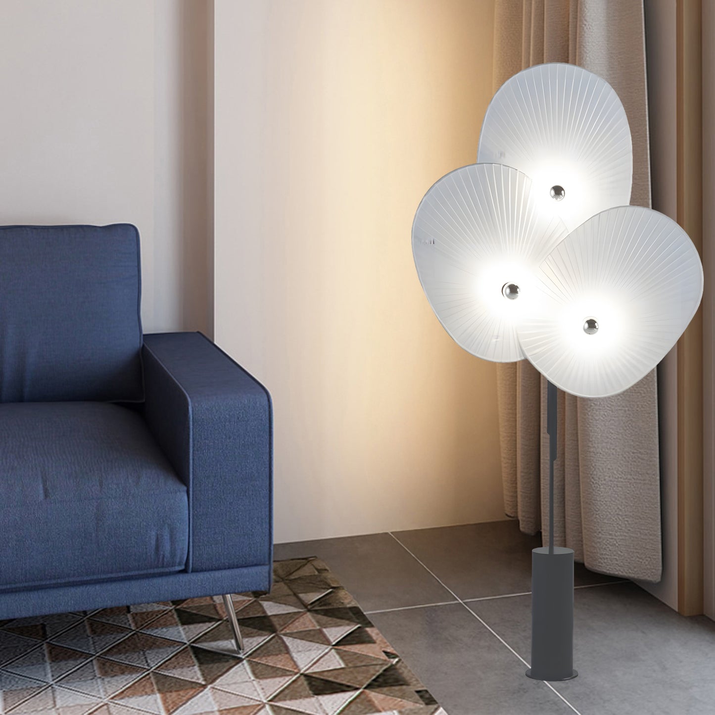 Triple Floral Modern Material Floor Lamp