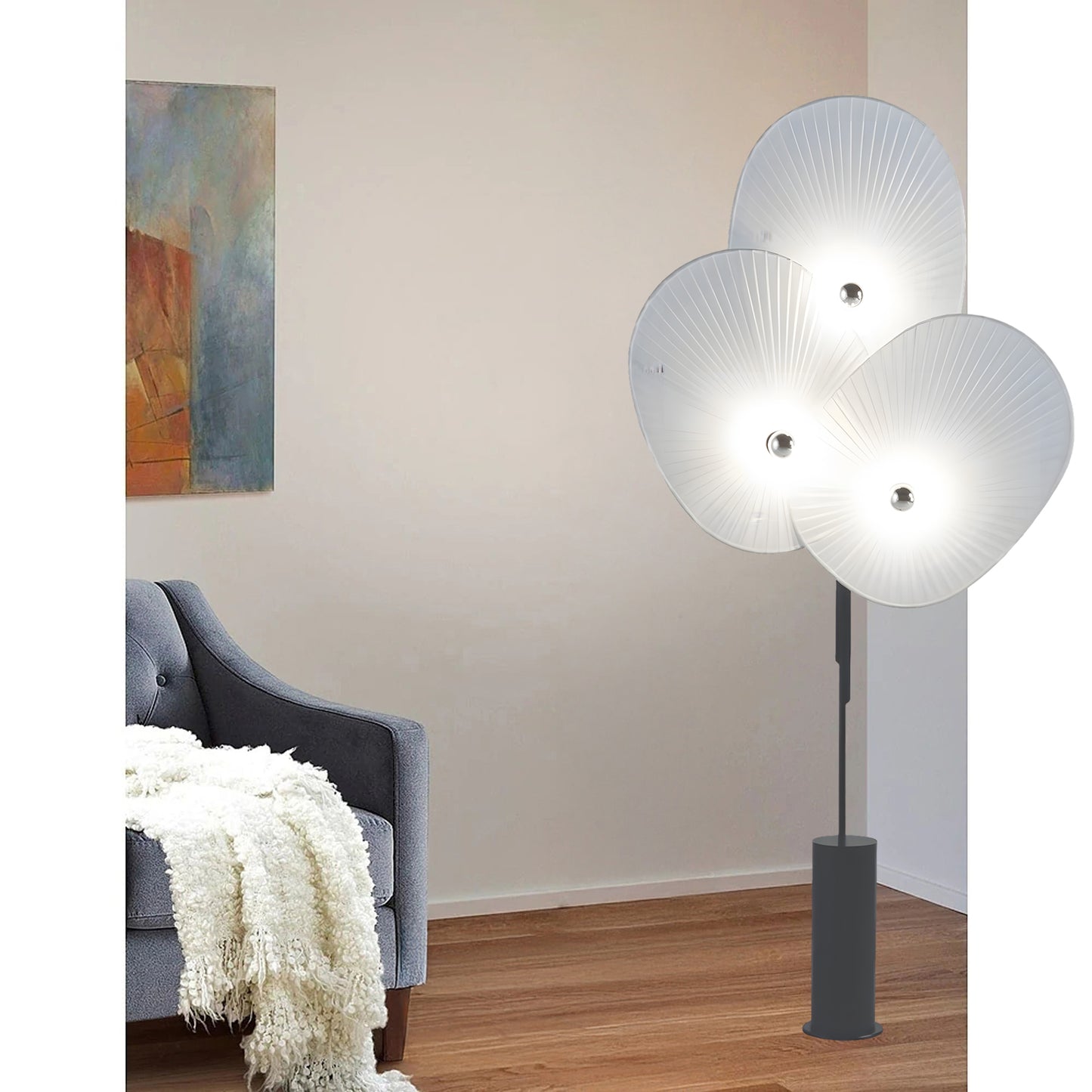 Triple Floral Modern Material Floor Lamp