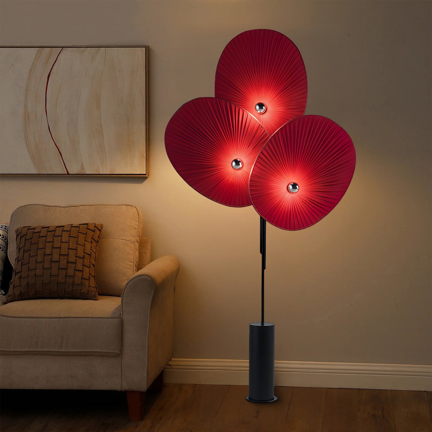 Triple Floral Modern Material Floor Lamp