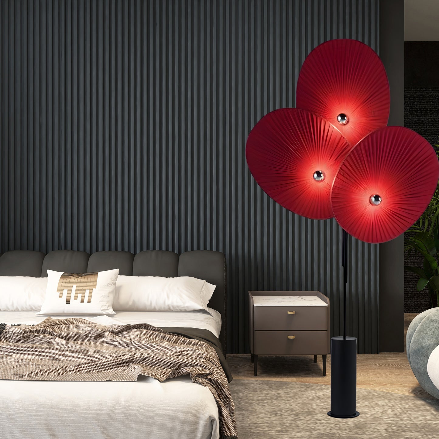 Triple Floral Modern Material Floor Lamp