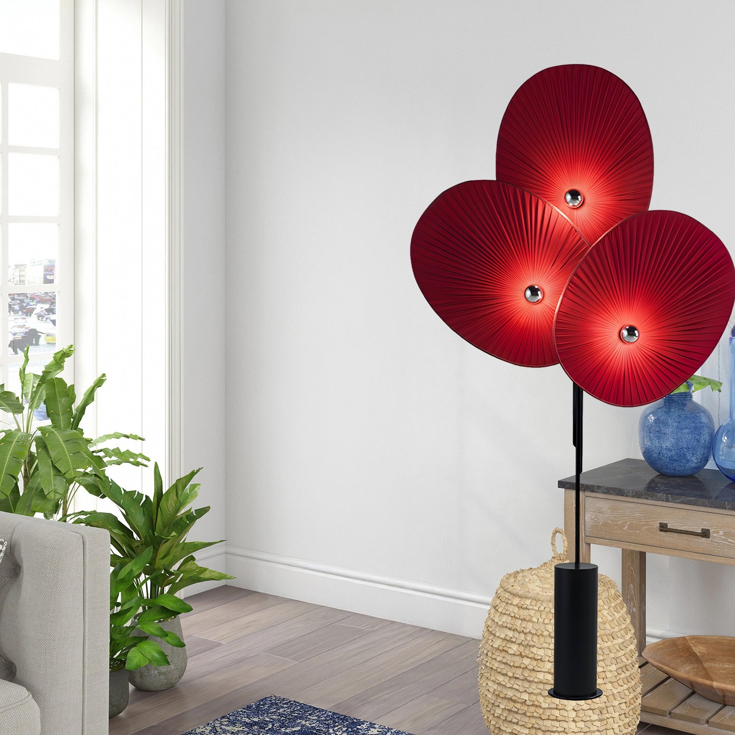 Triple Floral Modern Material Floor Lamp