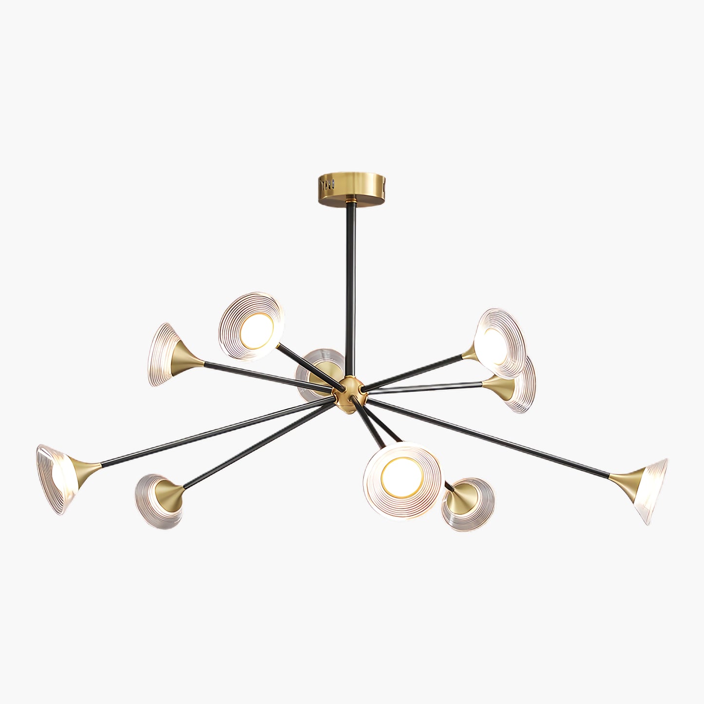 Tristan Art Deco Brass Chandelier