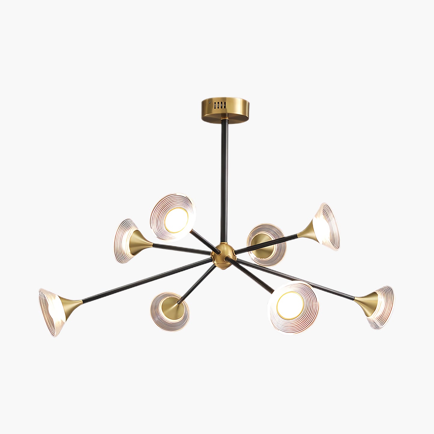 Tristan Art Deco Brass Chandelier