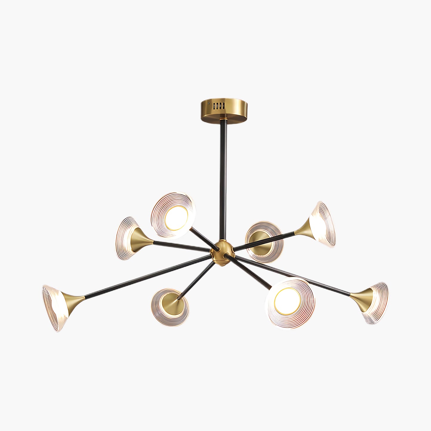 Tristan Art Deco Brass Chandelier