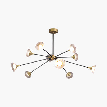 Tristan Art Deco Brass Chandelier