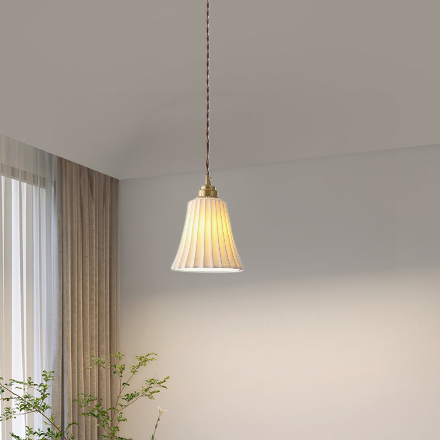 Trumpet Traditional Ceramic Pendant Light