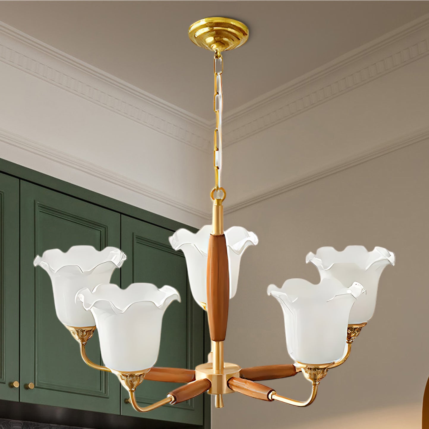 Trumpet Flower Minimalist Crystal Chandelier