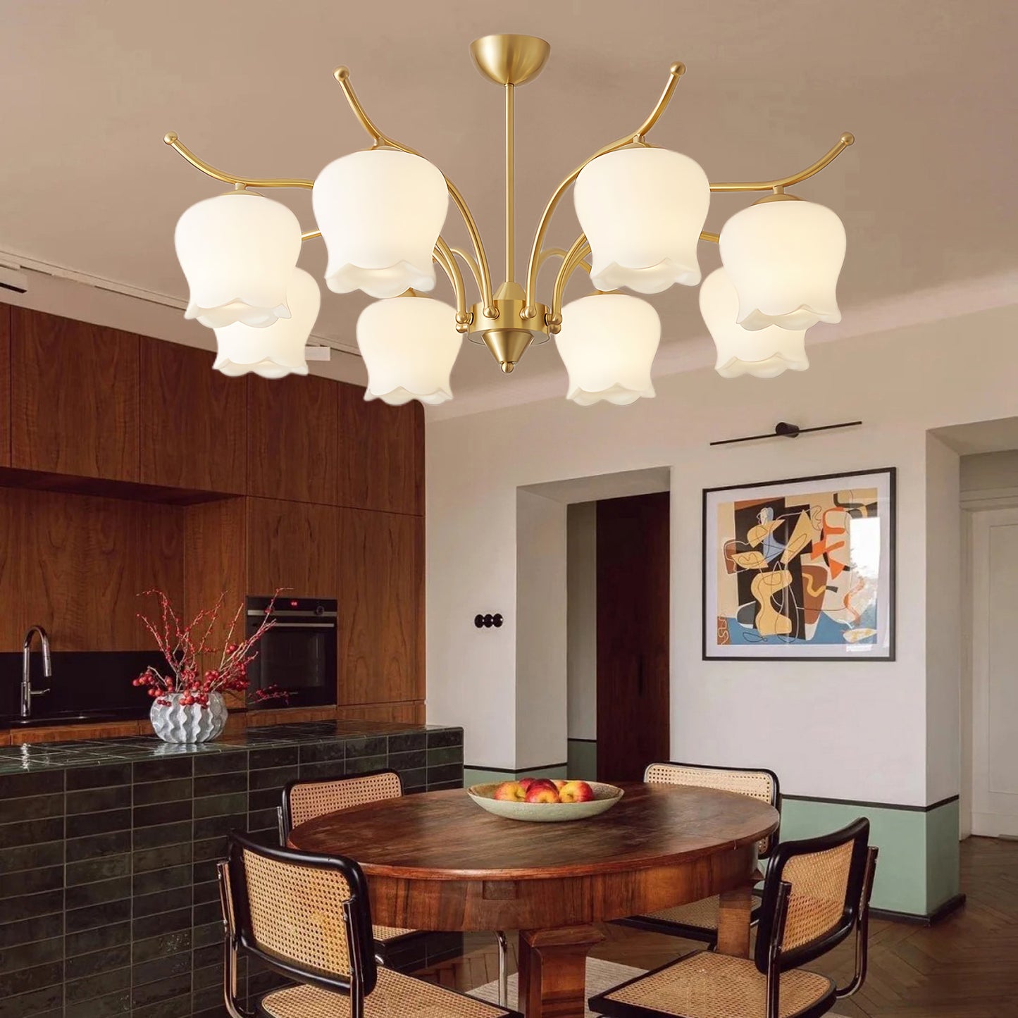 Tulip Brass Modern Crystal Chandelier