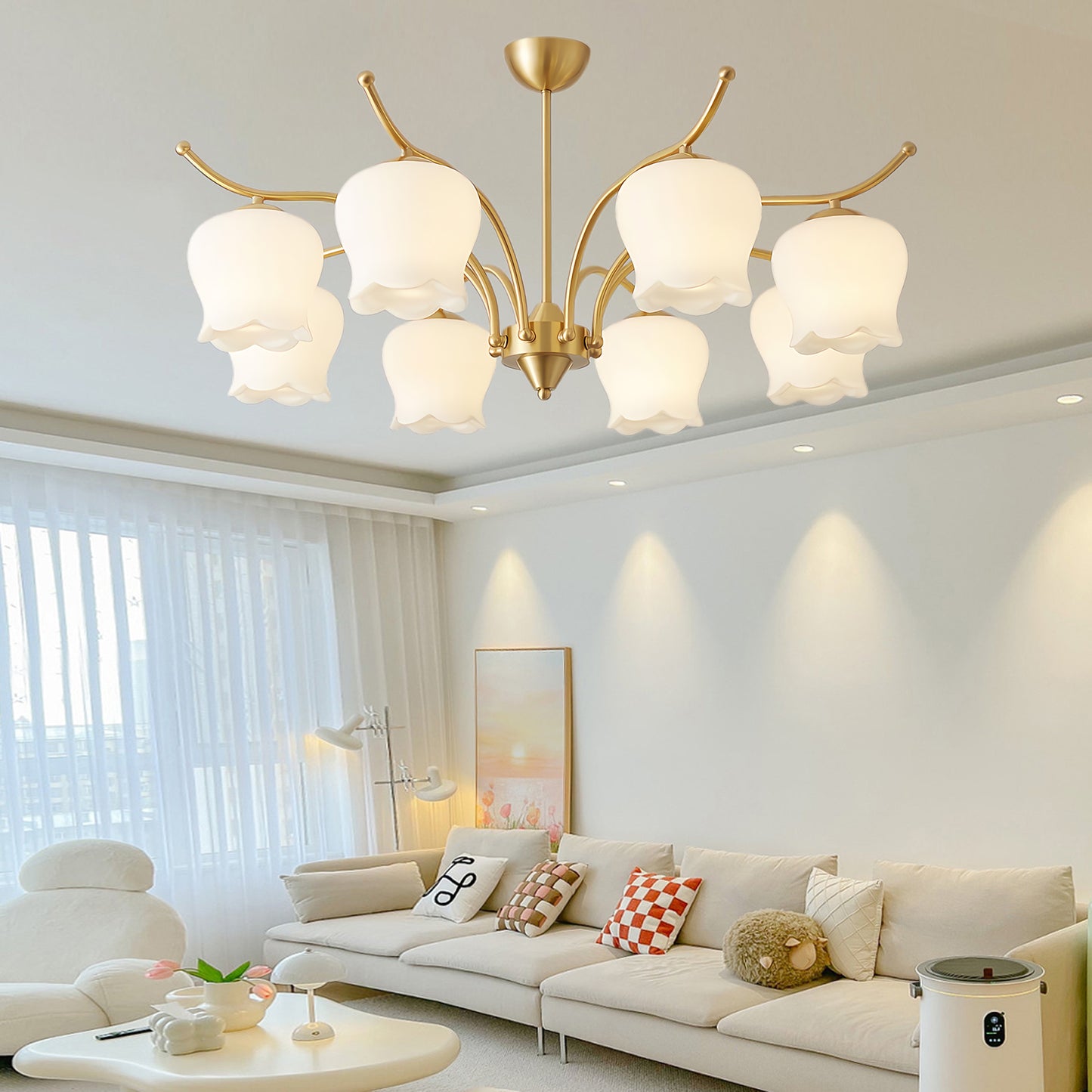 Tulip Brass Modern Crystal Chandelier