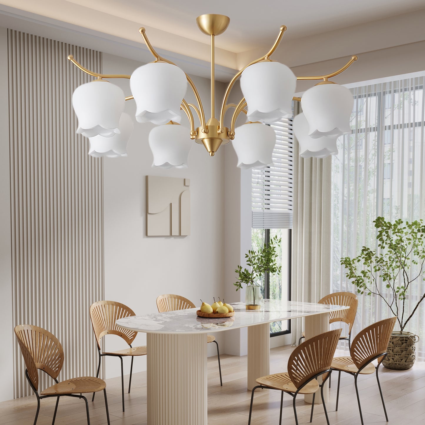 Tulip Brass Modern Crystal Chandelier