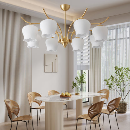 Tulip Brass Modern Crystal Chandelier